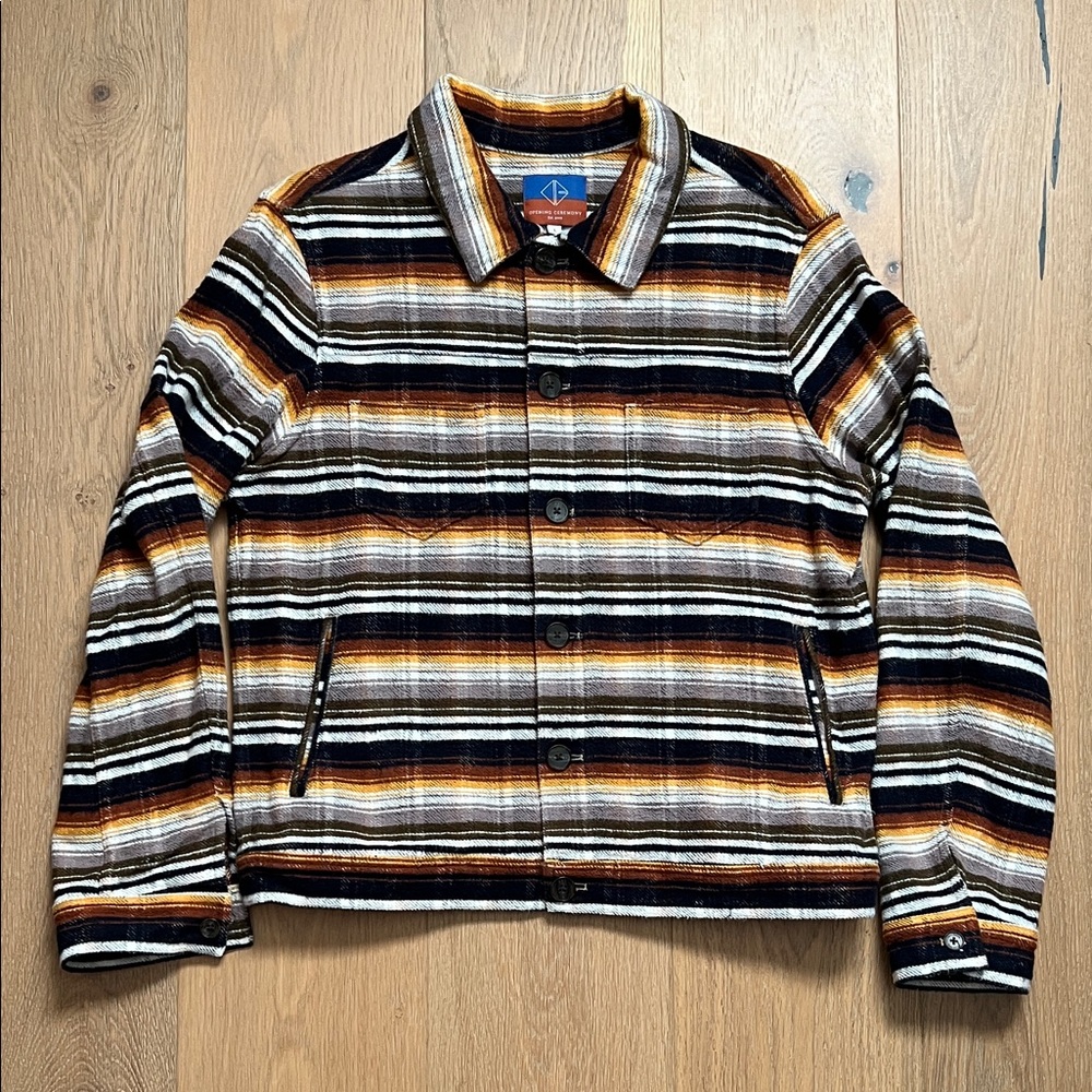 Opening Ceremony Flannel Striped Multicolor Jacket Size Large